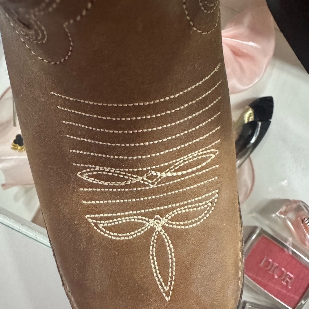 Brown cowboy boots
